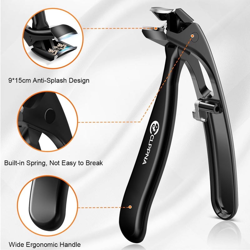 CLPPNA Toenail Clippers for Seniors, 2026 Upgrade Angled Head Nail Clippers for Men with Catcher, Ergonomic Toenails Clipper for Thick Toenails Long Handle, Sharp Wide Jaw Fingernail Clippers Adult - Image 5